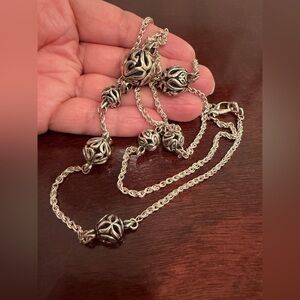 Ann king sterling silver ball station Necklace approximately 34inch 43 grams